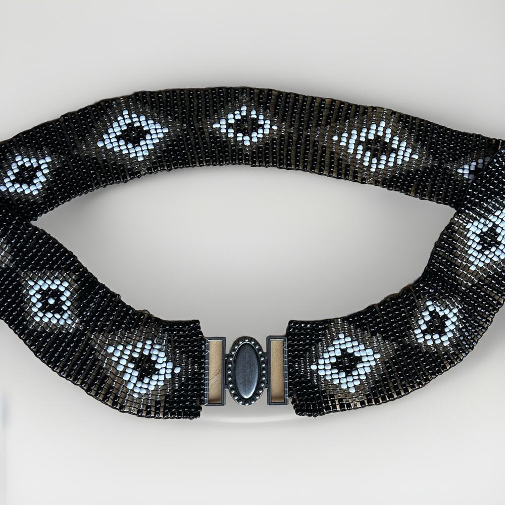 Native American Style Beaded Stretch Belt Western M/L Women’s Southwestern